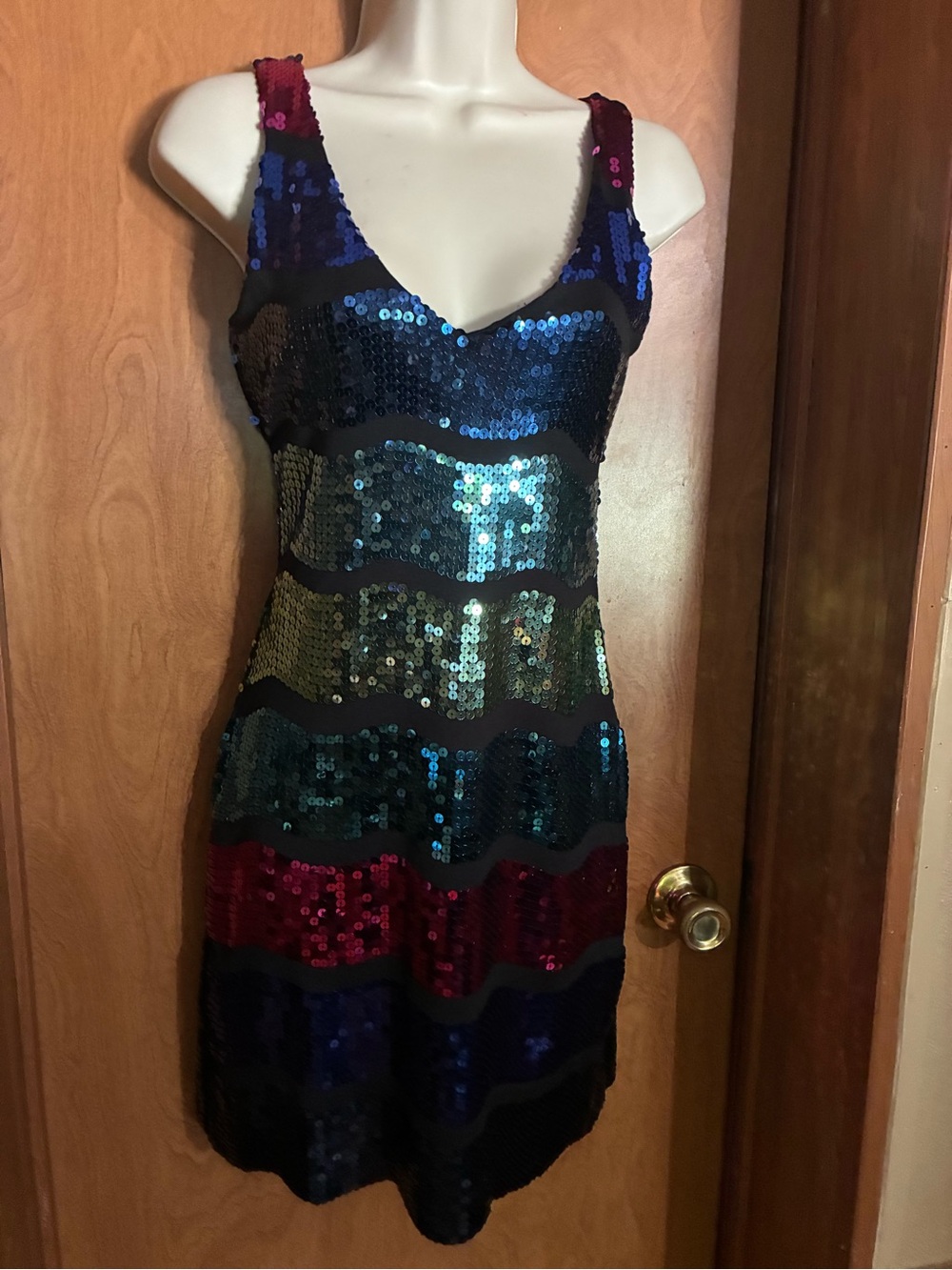 Sequin Stripe Party Dress - Multicolor